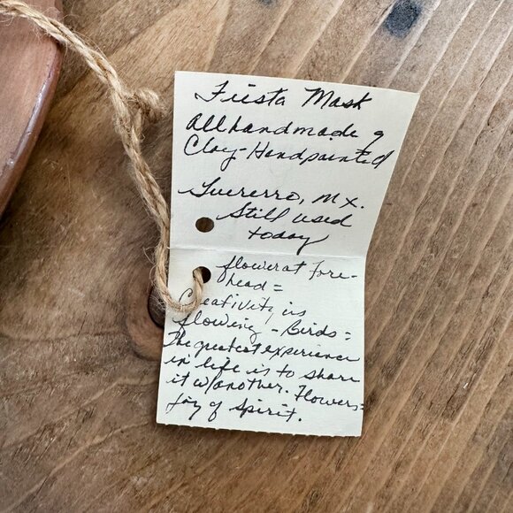 NWT Echoes of the Past‎ Hand Painted Clay Fiesta Mask Guerrero Mexico Artist - Picture 3 of 7